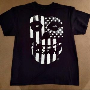 Misfits Skull American Flag XL Cotton Shirt Black Distressed 2013